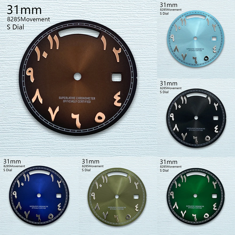 31mm S Logo Day and Date Arab Dial Fit 8285 Movement High-Quality Sunray Gold Dial Watch Modification Accessories
31mm S Logo Day and Date Arab Dial Fit 8285 Movement High-Quality Sunray Gold Dial Watch Modification Accessories