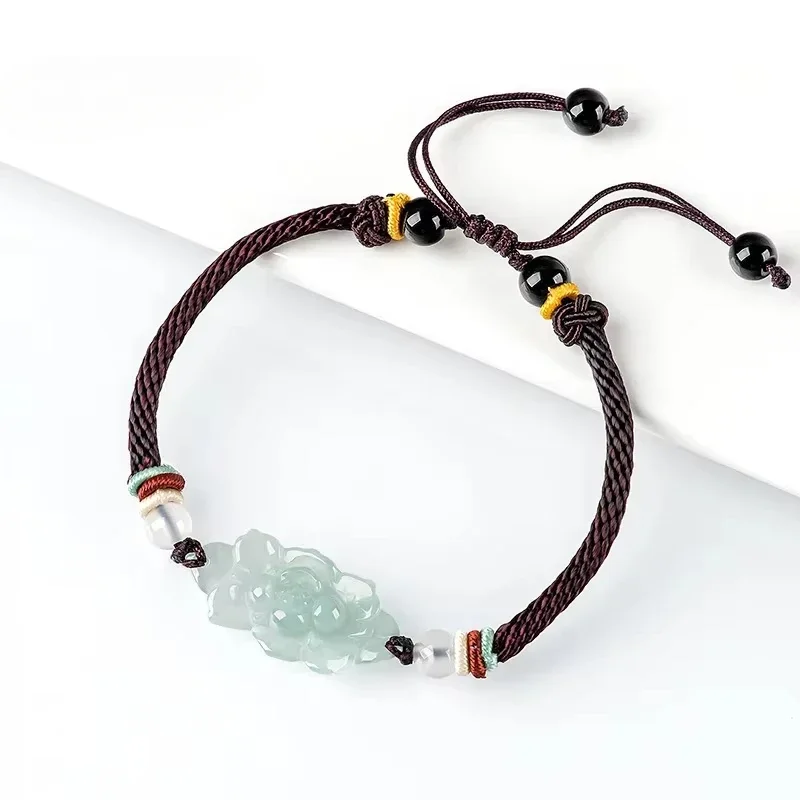 Natural Myanmar Jadeite Lotus Flower Bracelet Handwoven Men's and Women's Personalized Handstring Fashion Jewelry Holiday Gift
Natural Myanmar Jadeite Lotus Flower Bracelet Handwoven Men's and Women's Personalized Handstring Fashion Jewelry Holiday Gift