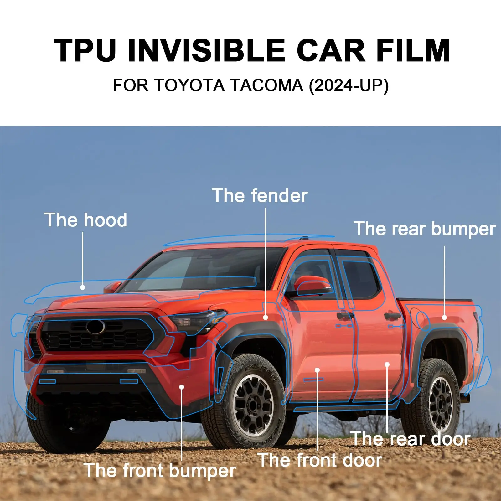 8.5Mil TPU Scratch-resistant Car Paint Protection Film For Toyota Tacoma 2024-UP Car Body Transparent Bra Per-cut PPF Kit
8.5Mil TPU Scratch-resistant Car Paint Protection Film For Toyota Tacoma 2024-UP Car Body Transparent Bra Per-cut PPF Kit