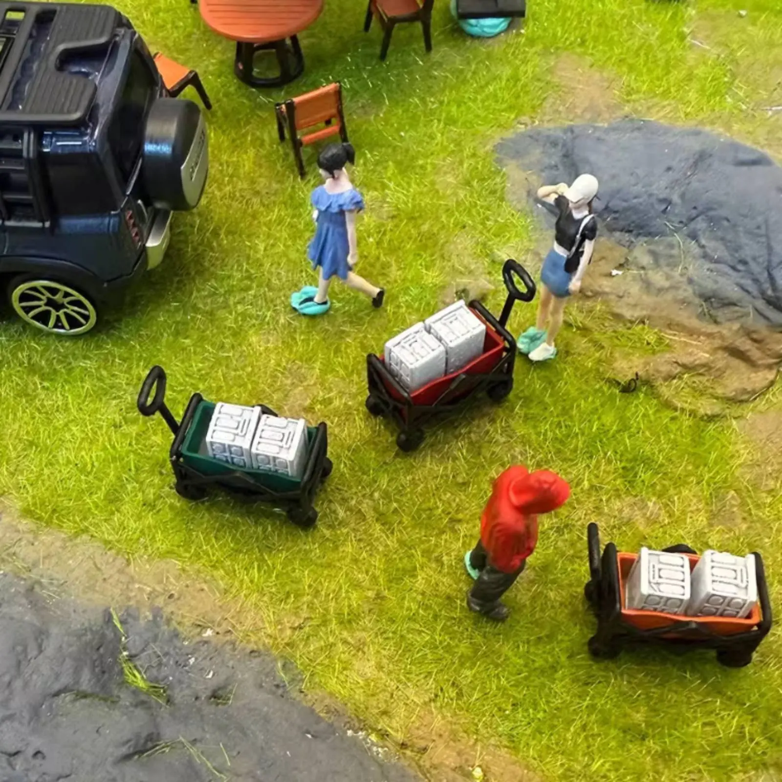1:64 Scale Camping Wagon Highly Detailed Miniature Pull Cart Model Tiny Hand Trolley Model Realistic Design for Collectors
1:64 Scale Camping Wagon Highly Detailed Miniature Pull Cart Model Tiny Hand Trolley Model Realistic Design for Collectors