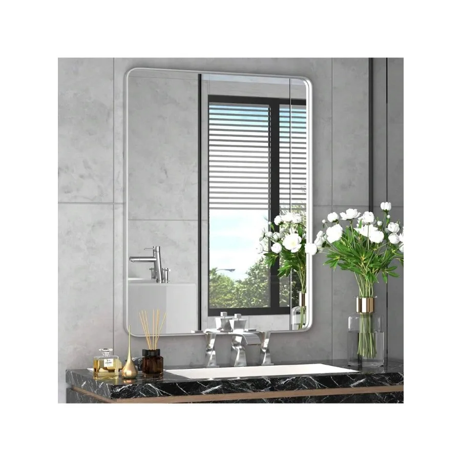 Rectangle Metal Frame Bathroom Mirror Vanity Mirror For Wall, High-Definition Glass, Rust-Resistant, Corrosion-Resistant
Rectangle Metal Frame Bathroom Mirror Vanity Mirror For Wall, High-Definition Glass, Rust-Resistant, Corrosion-Resistant