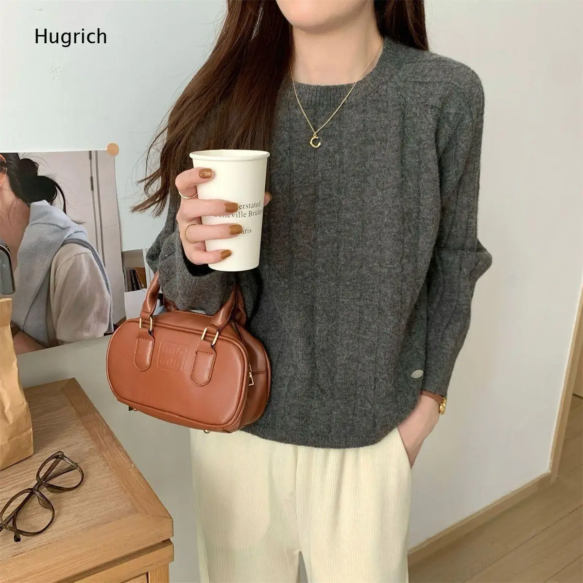Retro Round Neck Cable Knit Sweater Loose Long Sleeve Soft Warm Pullover Casual Daily Basic Knit Top for Women
Retro Round Neck Cable Knit Sweater Loose Long Sleeve Soft Warm Pullover Casual Daily Basic Knit Top for Women