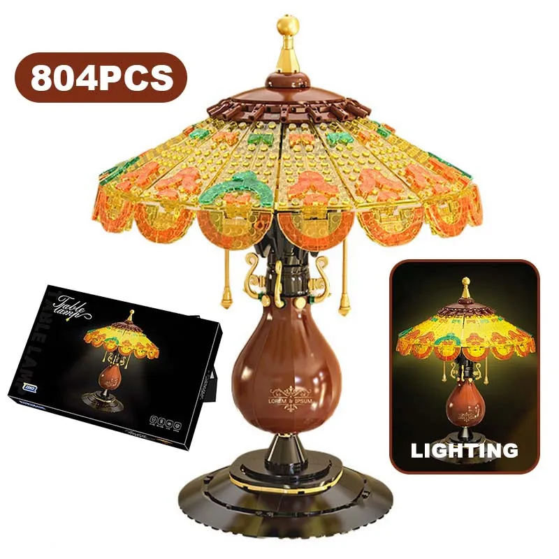 804PCS Creative Ideas Retro Table Lamp Building Blocks MOC Vintage Art light Decoration Model Bricks Toy For Children Adult Gift
804PCS Creative Ideas Retro Table Lamp Building Blocks MOC Vintage Art light Decoration Model Bricks Toy For Children Adult Gift