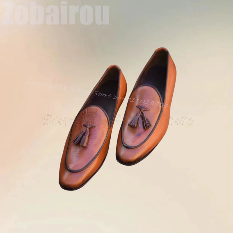 Brown Leather Tassels Decor Penny Loafers Fashion Slip On Men Shoes Luxury Handmade Party Office Feast Banquet Men Casual Shoes
Brown Leather Tassels Decor Penny Loafers Fashion Slip On Men Shoes Luxury Handmade Party Office Feast Banquet Men Casual Shoes