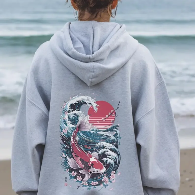 Cozy Japanese Koi Fish Hoodie Nautical Asian Art Sweater Unisex Tokyo Style Urban Pond-Themed Hooded Top Perfect for The Beach
Cozy Japanese Koi Fish Hoodie Nautical Asian Art Sweater Unisex Tokyo Style Urban Pond-Themed Hooded Top Perfect for The Beach