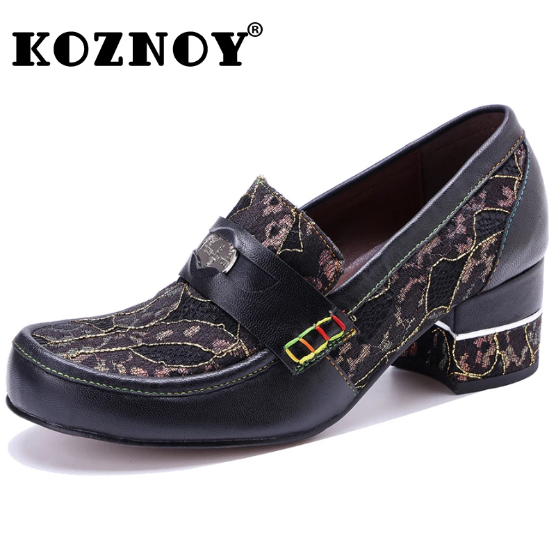 Koznoy 5.5cm Air Mesh Sheepskin Leather Ethnic Chunky Heel Pumps Women Moccassin Fashion Spring Slip on Big Size Shoes
Koznoy 5.5cm Air Mesh Sheepskin Leather Ethnic Chunky Heel Pumps Women Moccassin Fashion Spring Slip on Big Size Shoes