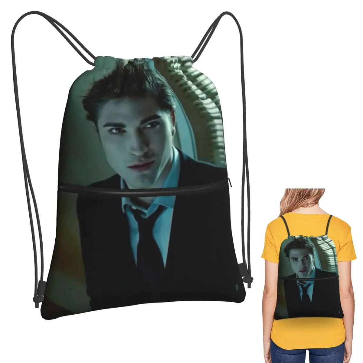 The Twilight Saga Edward Cullen Backpacks Fashion Drawstring Bundle Pocket Storage Bag Book Bags for Man Woman School
The Twilight Saga Edward Cullen Backpacks Fashion Drawstring Bundle Pocket Storage Bag Book Bags for Man Woman School
