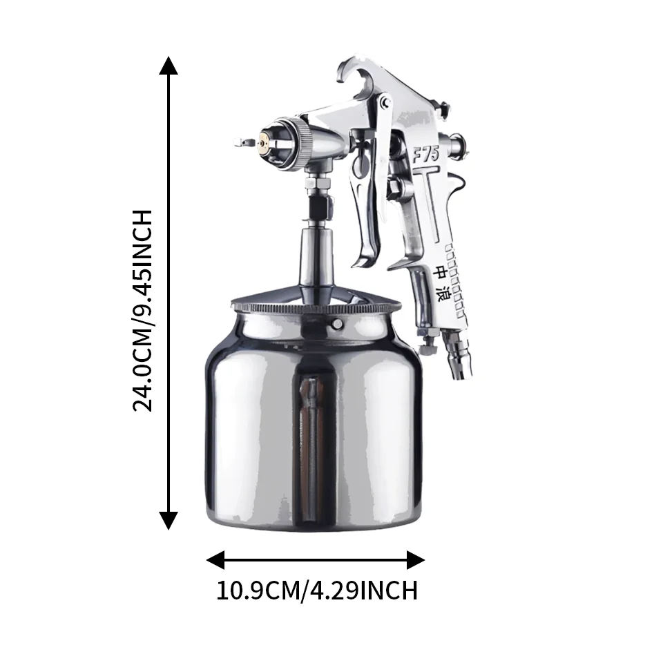 A Medium Wave Spray Gun, F-75S, Bottom Pot Type, 1.5mm Nozzle, Spray Gun for Woodworking, Furniture, Auto Repair, Sheet Metal, Pneumatic Spray Gun, High Atomization Paint Spray Gun, Industrial Spray Gun for Decoration and Renovation
A Medium Wave Spray Gun, F-75S, Bottom Pot Type, 1.5mm Nozzle, Spray Gun for Woodworking, Furniture, Auto Repair, Sheet Metal, Pneumatic Spray Gun, High Atomization Paint Spray Gun, Industrial Spray Gun for Decoration and Renovation