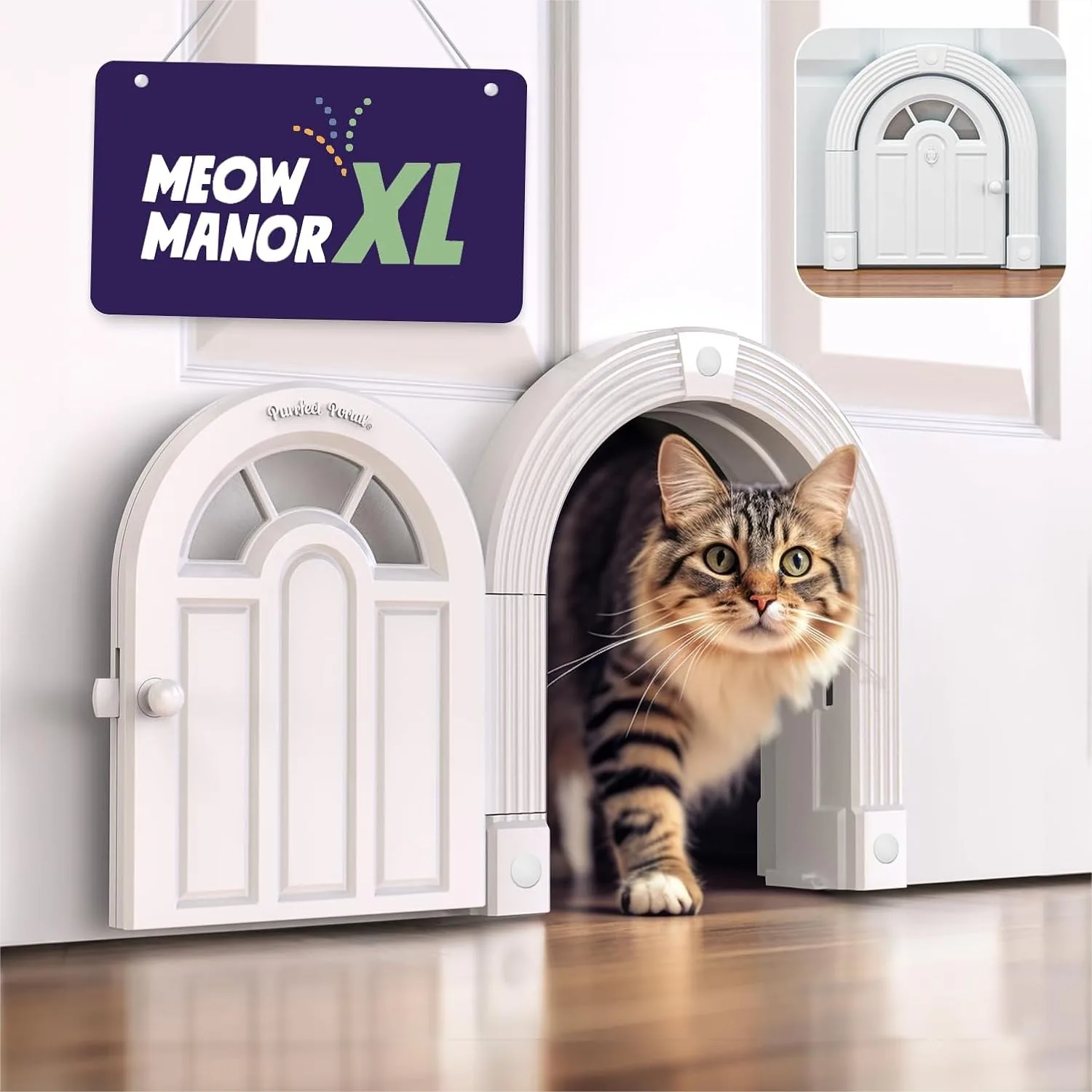 No Flap Interior Cat Door For Cats Up To 30 Lbs, Easy DIY Installation, White, 11" X 10.5"
No Flap Interior Cat Door For Cats Up To 30 Lbs, Easy DIY Installation, White, 11" X 10.5"