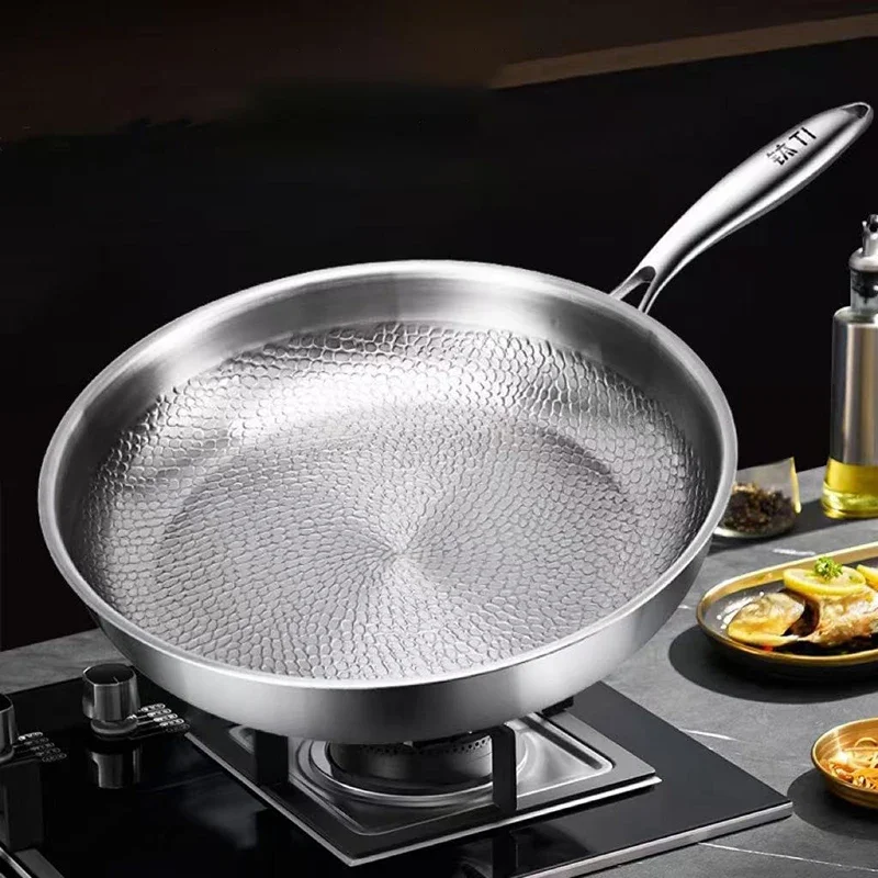 German Titanium Steel Frying Pan Uncoated Non Stick Pan Fish Scale Hammer Pattern Household Steak Frying Pan Kitchen Cookware
German Titanium Steel Frying Pan Uncoated Non Stick Pan Fish Scale Hammer Pattern Household Steak Frying Pan Kitchen Cookware