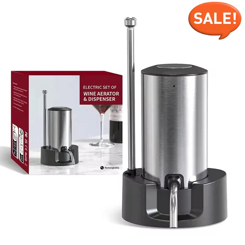 Умный электрический диспенсер для аэратора вина — автоматическая наливка для вина с зарядкой типа C, перезаряжаемый барный инструмент для красного вина
Умный электрический диспенсер для аэратора вина — автоматическая наливка для вина с зарядкой типа C, перезаряжаемый барный инструмент для красного вина