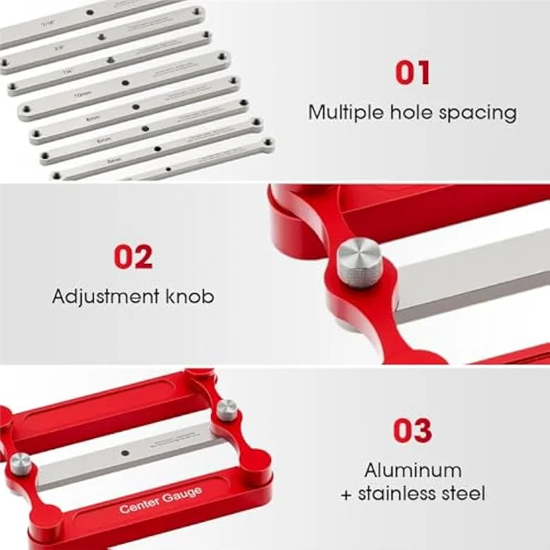 PORK-Center Gauge&Doweling Jig Kit Деревообрабатывающий инструмент Прецизионная маркировка для столяров
PORK-Center Gauge&Doweling Jig Kit Деревообрабатывающий инструмент Прецизионная маркировка для столяров