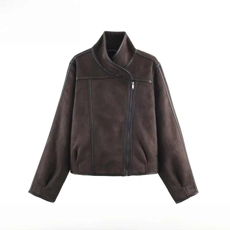 EVEA New Women's Faion Double-Sided Jaet Casual Loose Asymmetric Polyester Fiber Long Sve Zipper Closure Daily Wear
EVEA New Women's Faion Double-Sided Jaet Casual Loose Asymmetric Polyester Fiber Long Sve Zipper Closure Daily Wear