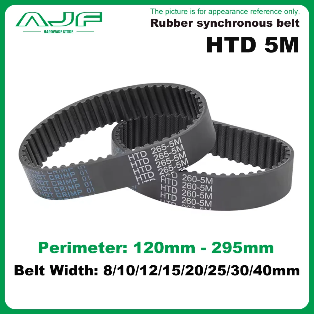 HTD 5M Резиновый ремень ГРМ с замкнутым контуром Периметр 120 мм-295 мм Ширина 8/10/12/15/20/25/30/35/40 мм Синхронный ремень привода HTD5M
HTD 5M Резиновый ремень ГРМ с замкнутым контуром Периметр 120 мм-295 мм Ширина 8/10/12/15/20/25/30/35/40 мм Синхронный ремень привода HTD5M