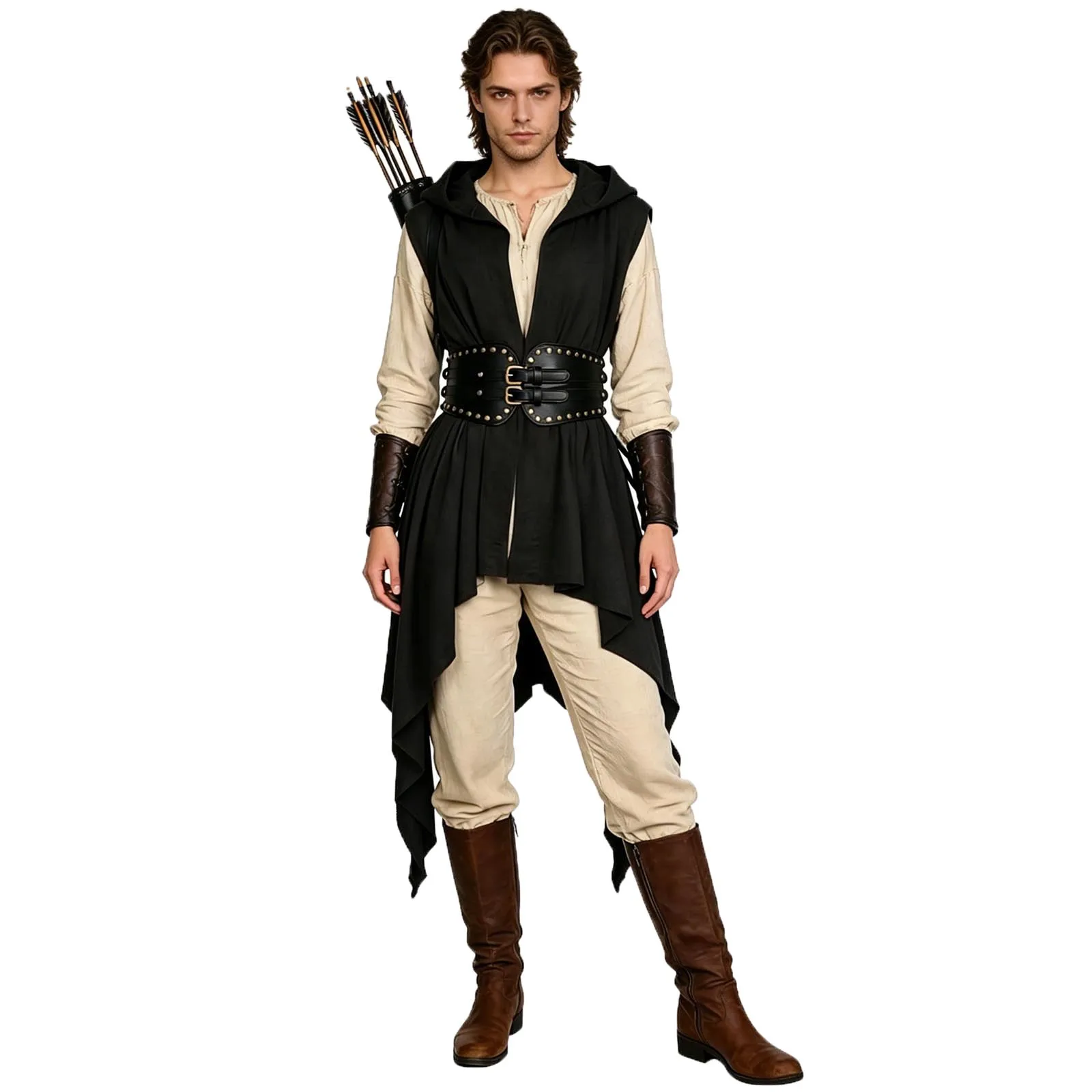 Medieval Renaissance Hooded Cape Lace-Up Cape Halloween Stage Performance Costume Halloween Hooded Sleeveless Medieval Tunic
Medieval Renaissance Hooded Cape Lace-Up Cape Halloween Stage Performance Costume Halloween Hooded Sleeveless Medieval Tunic