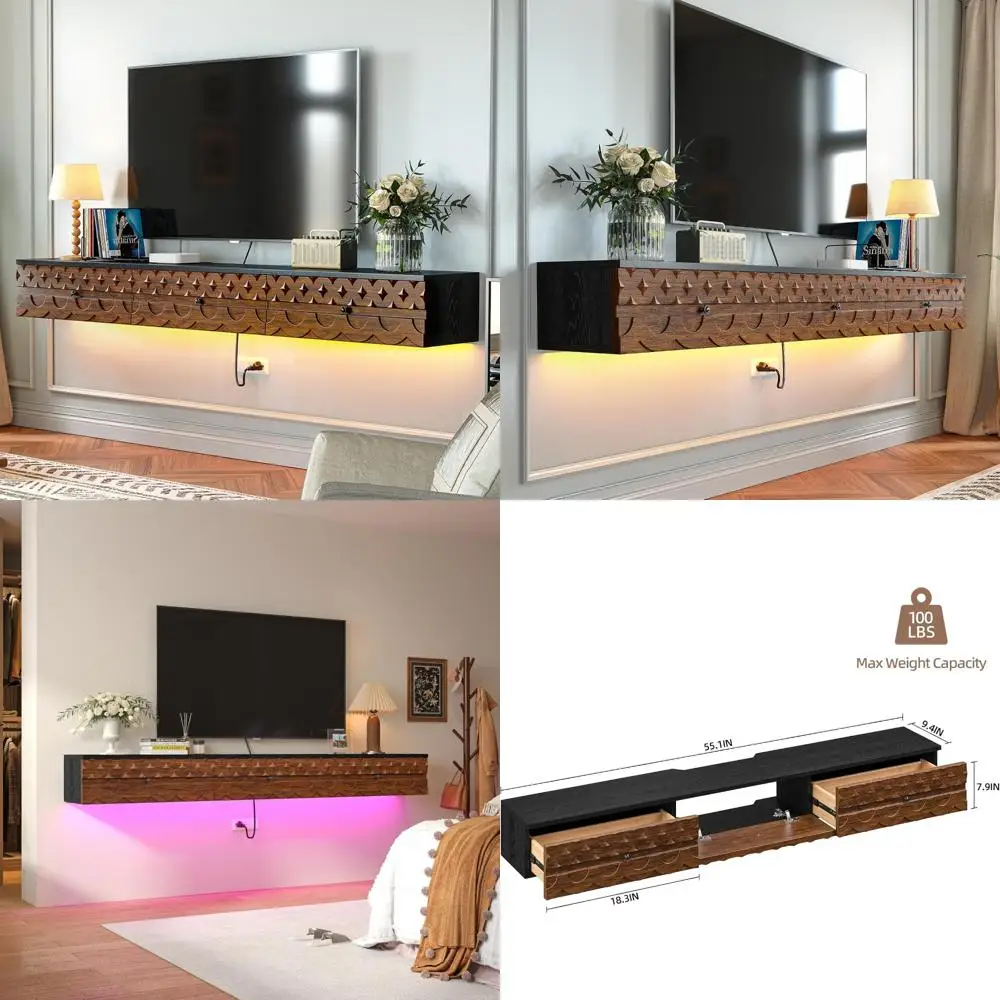 Классическая плавающая подставка под телевизор с ящиками для хранения и резными дверцами, элегантный развлекательный центр с полкой под телевизор для гостиной
Классическая плавающая подставка под телевизор с ящиками для хранения и резными дверцами, элегантный развлекательный центр с полкой под телевизор для гостиной