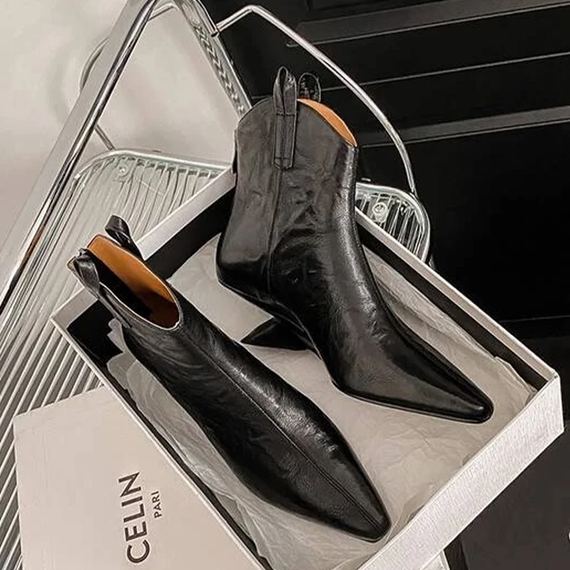 Sexy Pointed Toe Women Ankle Boots 2024 New Designer Gothic Shoes Brand Soft Leather Heels Fashion Woman Autumn Boots Chelsea
Sexy Pointed Toe Women Ankle Boots 2024 New Designer Gothic Shoes Brand Soft Leather Heels Fashion Woman Autumn Boots Chelsea