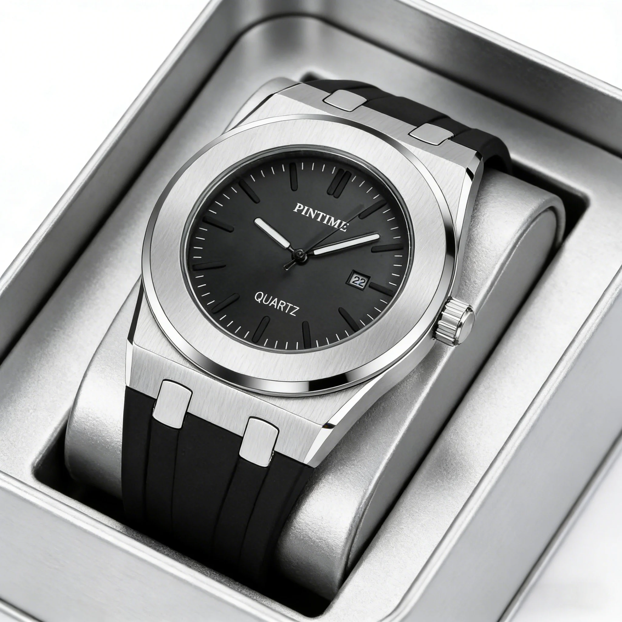 Men's quartz watch, with luxurious and trendy design, silicone strap, calendar, waterproof and luminous features, suitable for d
Men's quartz watch, with luxurious and trendy design, silicone strap, calendar, waterproof and luminous features, suitable for d