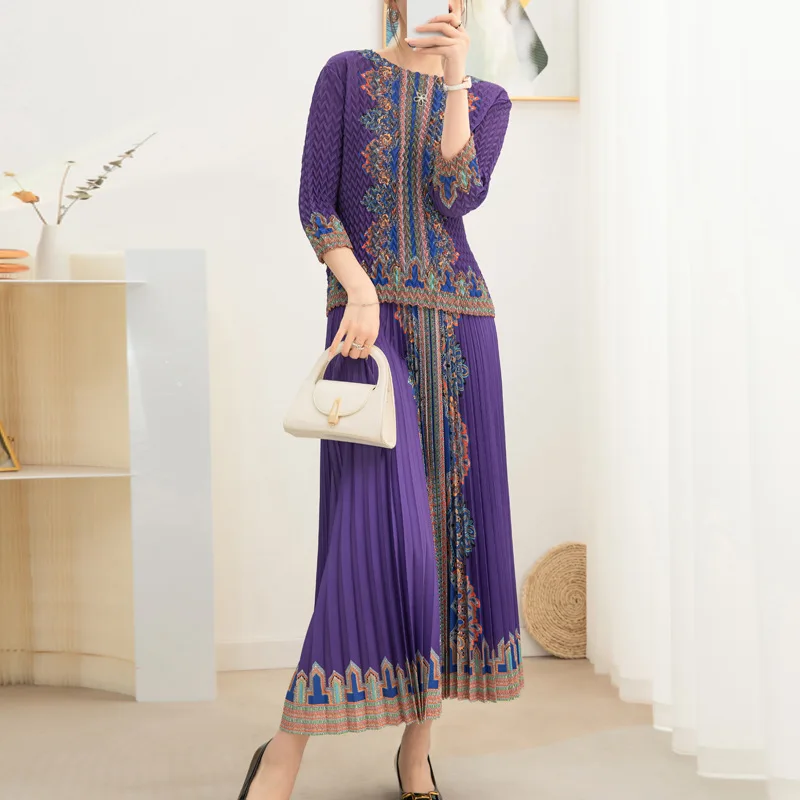 Pleats Pleated Set Women's Premium Sense Two Piece 2024 New Printed Handmade Pleated Round Neck Top Elastic Waist Big Hem Skirt
Pleats Pleated Set Women's Premium Sense Two Piece 2024 New Printed Handmade Pleated Round Neck Top Elastic Waist Big Hem Skirt