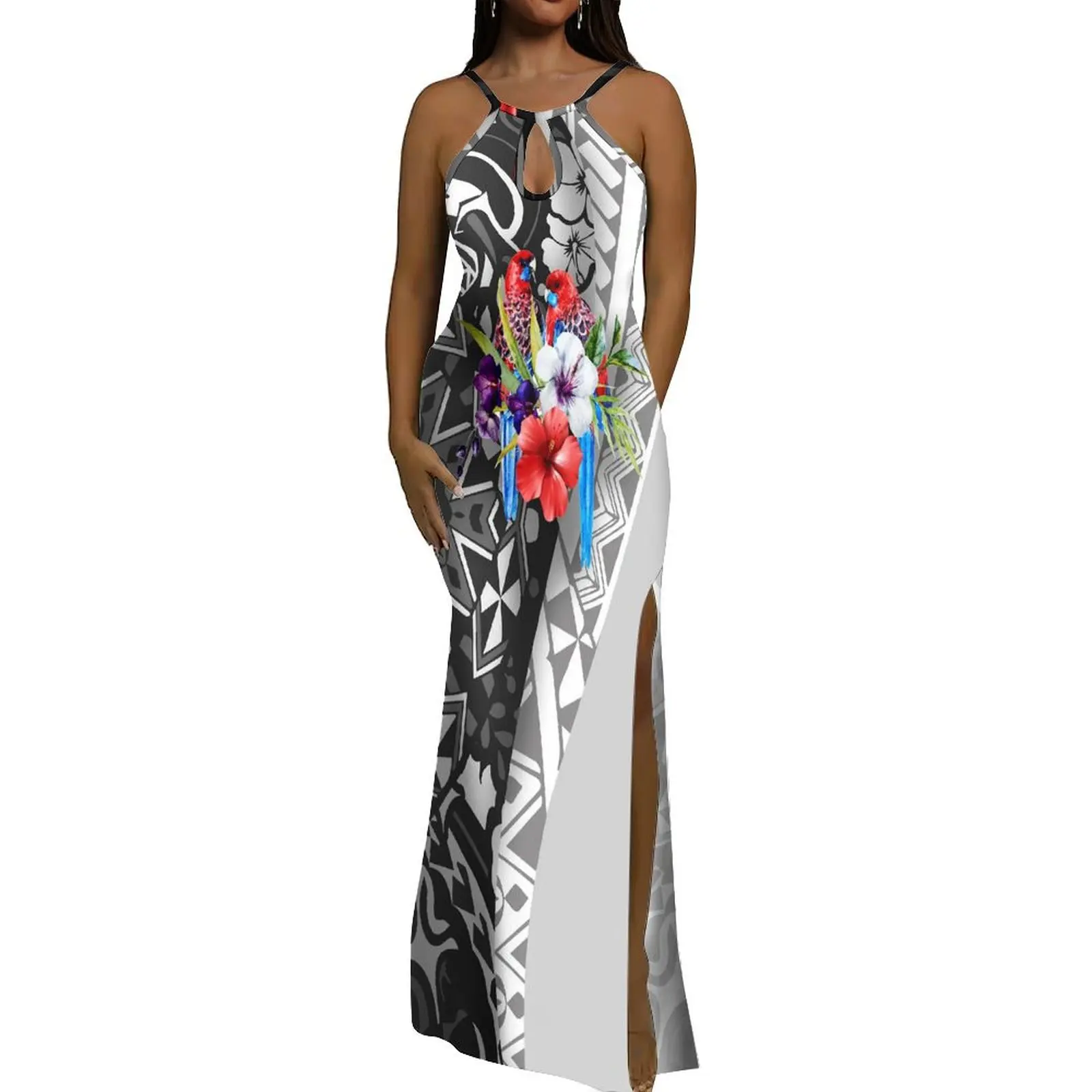 Newly Designed Summer Polynesian Tribal Art Patterned Sleeveless Slit Long Dress For Women For Festival Party Evening
Newly Designed Summer Polynesian Tribal Art Patterned Sleeveless Slit Long Dress For Women For Festival Party Evening
