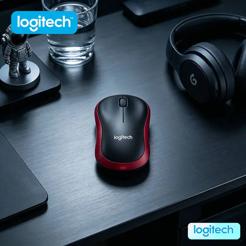 Logitech M185 ChromeOS Linux Windows Mouse 2.4GHz Nano Receiver 1000 DPI 10m Range 12-Month Battery Plug&Play Accessory Tool