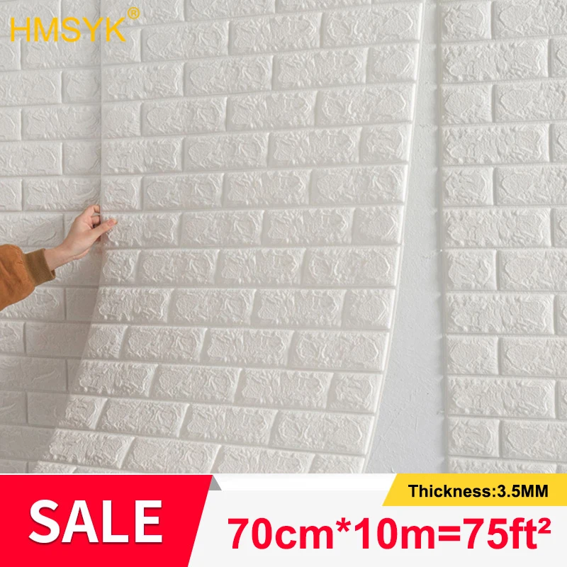 70*10m 3D Self-Adhesive Wallpaper Continuous Waterproof Brick Wall Stickers Living Room Bedroom Children's Room Home Decoration
70*10m 3D Self-Adhesive Wallpaper Continuous Waterproof Brick Wall Stickers Living Room Bedroom Children's Room Home Decoration