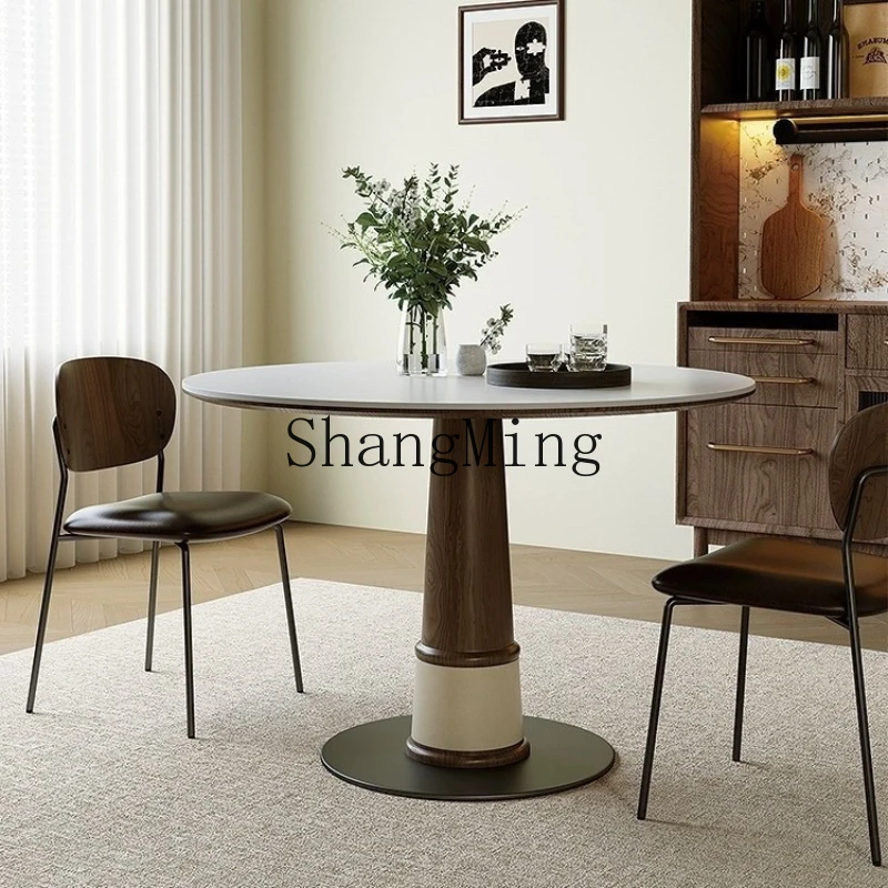 ZYY medieval style solid wood round table home retro style negotiation table dining table and chair combination
ZYY medieval style solid wood round table home retro style negotiation table dining table and chair combination