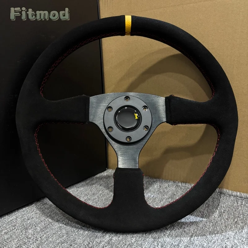 14-inch 350mm racing flat-bottom steering wheel Suede Leather Yellow Ring Simulation Racing Game Game Simulator Steering Wheel P
14-inch 350mm racing flat-bottom steering wheel Suede Leather Yellow Ring Simulation Racing Game Game Simulator Steering Wheel P