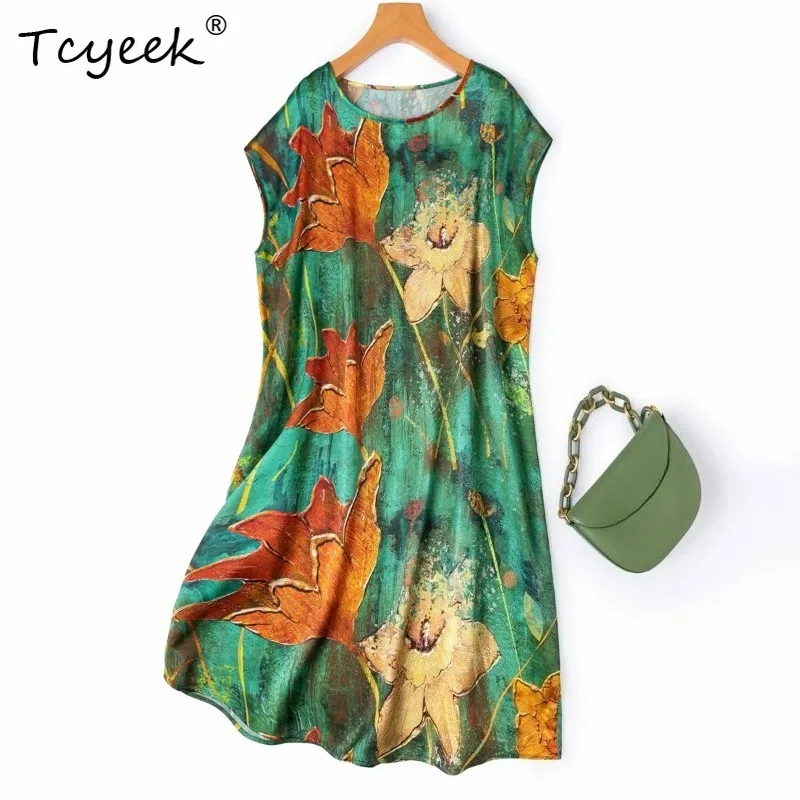Tcyeek 100% Real Silk Shirts for Women 19MM Silk Female Clothing 2026 Summer Smooth Artistic Style Mid-length Tops Ropa De Mujer
Tcyeek 100% Real Silk Shirts for Women 19MM Silk Female Clothing 2026 Summer Smooth Artistic Style Mid-length Tops Ropa De Mujer