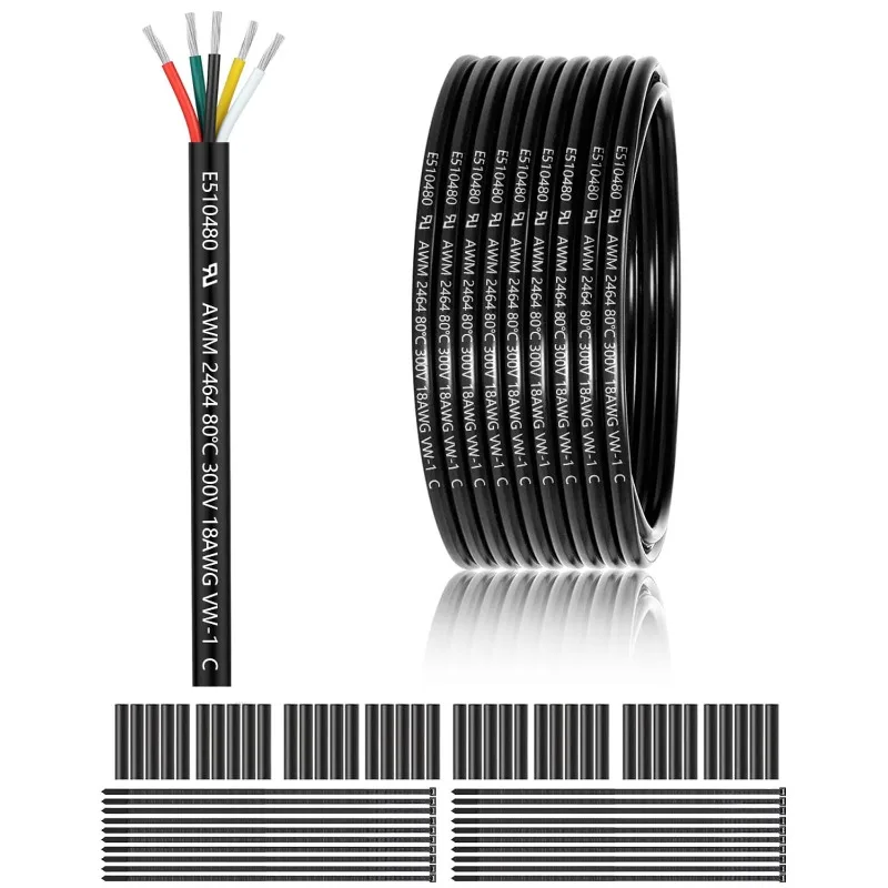 18 Калибр, 5 проводов, электрический провод, 100 футов, UL 2464 18 AWG, 5-проводной кабель, луженая медь, ПВХ, многожильный 18/5-жильный провод для светодиодов
18 Калибр, 5 проводов, электрический провод, 100 футов, UL 2464 18 AWG, 5-проводной кабель, луженая медь, ПВХ, многожильный 18/5-жильный провод для светодиодов