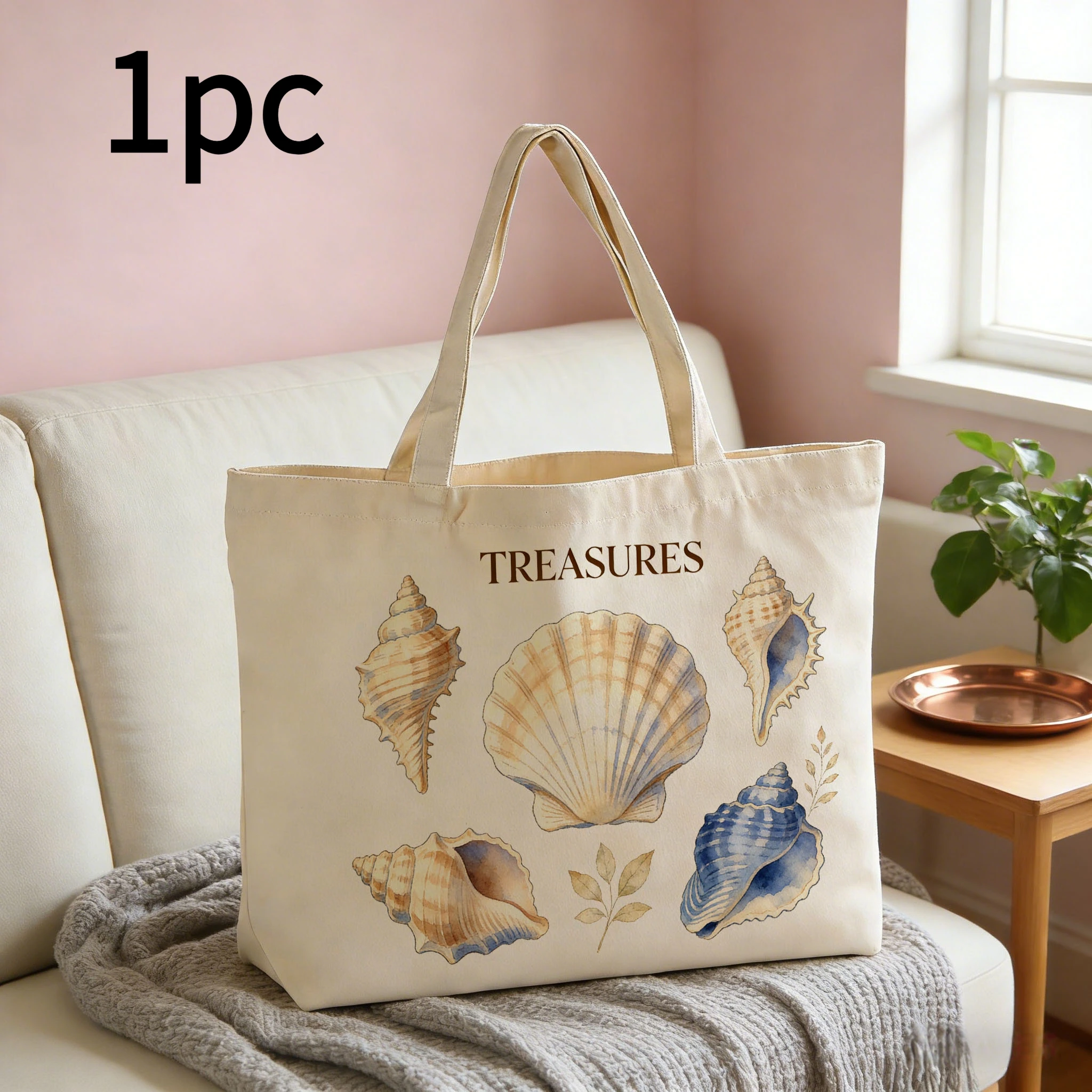 1 шт., холщовая сумка с элементом ракушки, белая ручная экологически чистая сумка, холщовая большая сумка, повседневная сумка для покупок
1 шт., холщовая сумка с элементом ракушки, белая ручная экологически чистая сумка, холщовая большая сумка, повседневная сумка для покупок