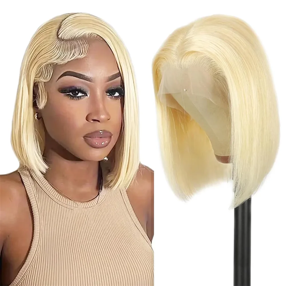 613 Blonde Bob Wig 13x6 5x5 HD Transparent Lace Frontal Wig Brazilian Straight Short Bob Wig Lace Front Human Hair Wig for Women
613 Blonde Bob Wig 13x6 5x5 HD Transparent Lace Frontal Wig Brazilian Straight Short Bob Wig Lace Front Human Hair Wig for Women