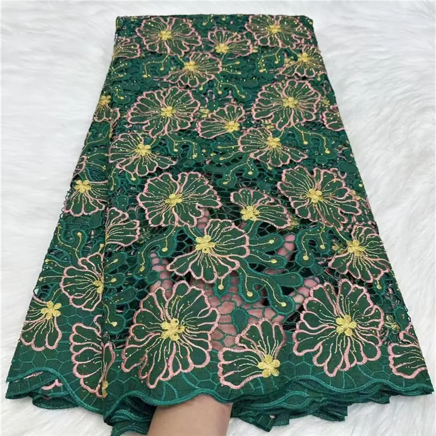 Green 2025 Latest Guipure Cord Lace 5 Yards African Cord Lace Fabric Embroidery French Net Lace High Quality For Diy Dress
Green 2025 Latest Guipure Cord Lace 5 Yards African Cord Lace Fabric Embroidery French Net Lace High Quality For Diy Dress