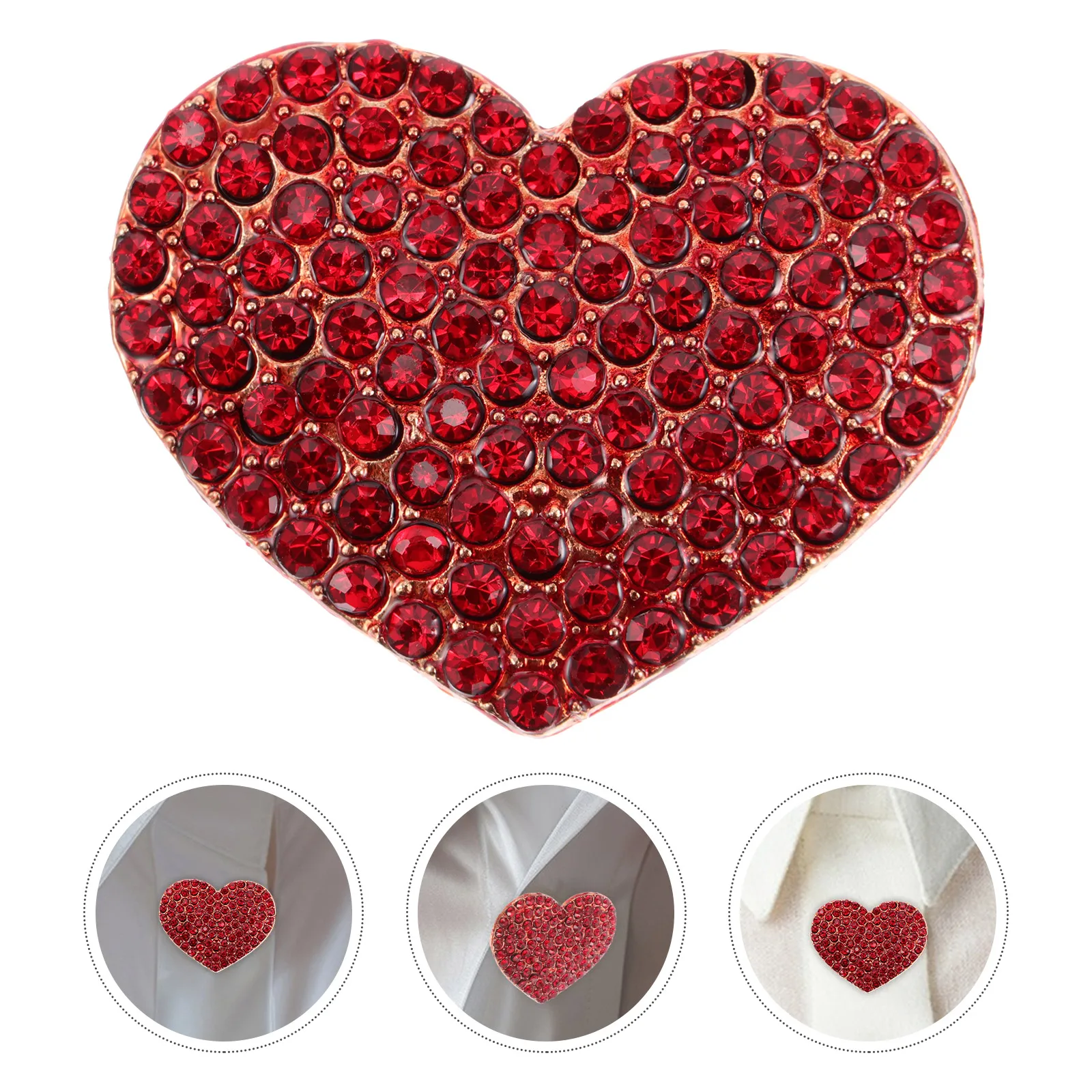 5pcs Heart Shaped Brooch Red Rhinestone Valentine Day Love Lapel Pin Antislip Clasp Suit Button Wedding Jewelry
5pcs Heart Shaped Brooch Red Rhinestone Valentine Day Love Lapel Pin Antislip Clasp Suit Button Wedding Jewelry