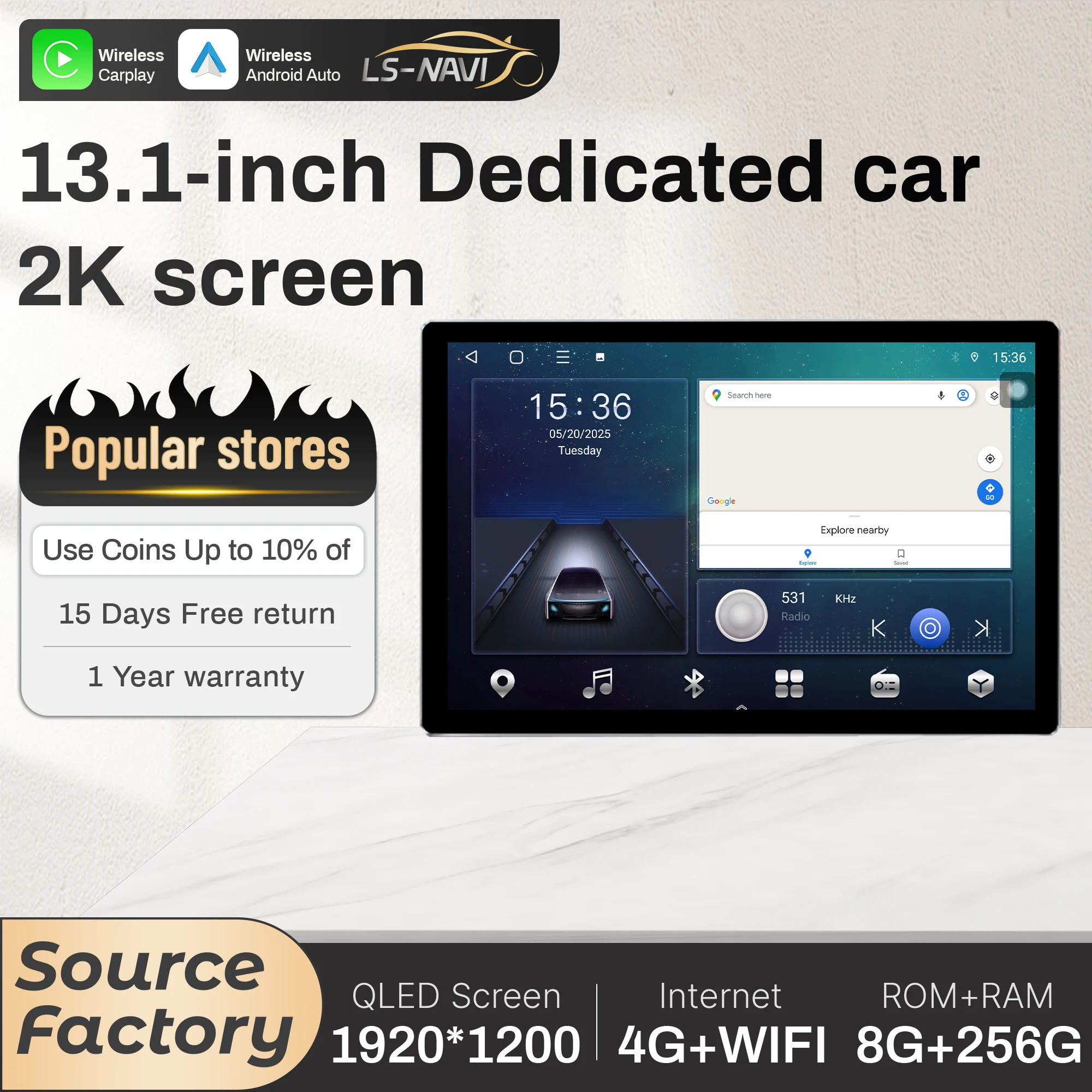 13.1“ For Toyota Highlander 2014 2015 2016 2017 2018 2019 Car Radio Multimedia Navigation Wireless Android CarPlay QLED Screen
13.1“ For Toyota Highlander 2014 2015 2016 2017 2018 2019 Car Radio Multimedia Navigation Wireless Android CarPlay QLED Screen
