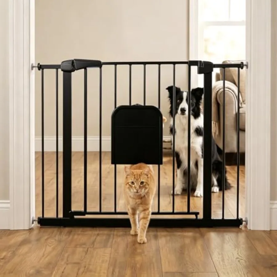 Metal Pet Gate with Cat Door, Adjustable Dog Gate for Doorways and Stairs, Pressure Mounted, Auto-Close, No Tools Needed, 29-45
Metal Pet Gate with Cat Door, Adjustable Dog Gate for Doorways and Stairs, Pressure Mounted, Auto-Close, No Tools Needed, 29-45