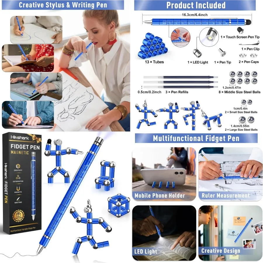 Multifunction Fidget Pen Toy for Teens and Adults Aged 14 and Up Ideal Stocking Stuffer for Christmas Anniversary Birthday Gift
Multifunction Fidget Pen Toy for Teens and Adults Aged 14 and Up Ideal Stocking Stuffer for Christmas Anniversary Birthday Gift