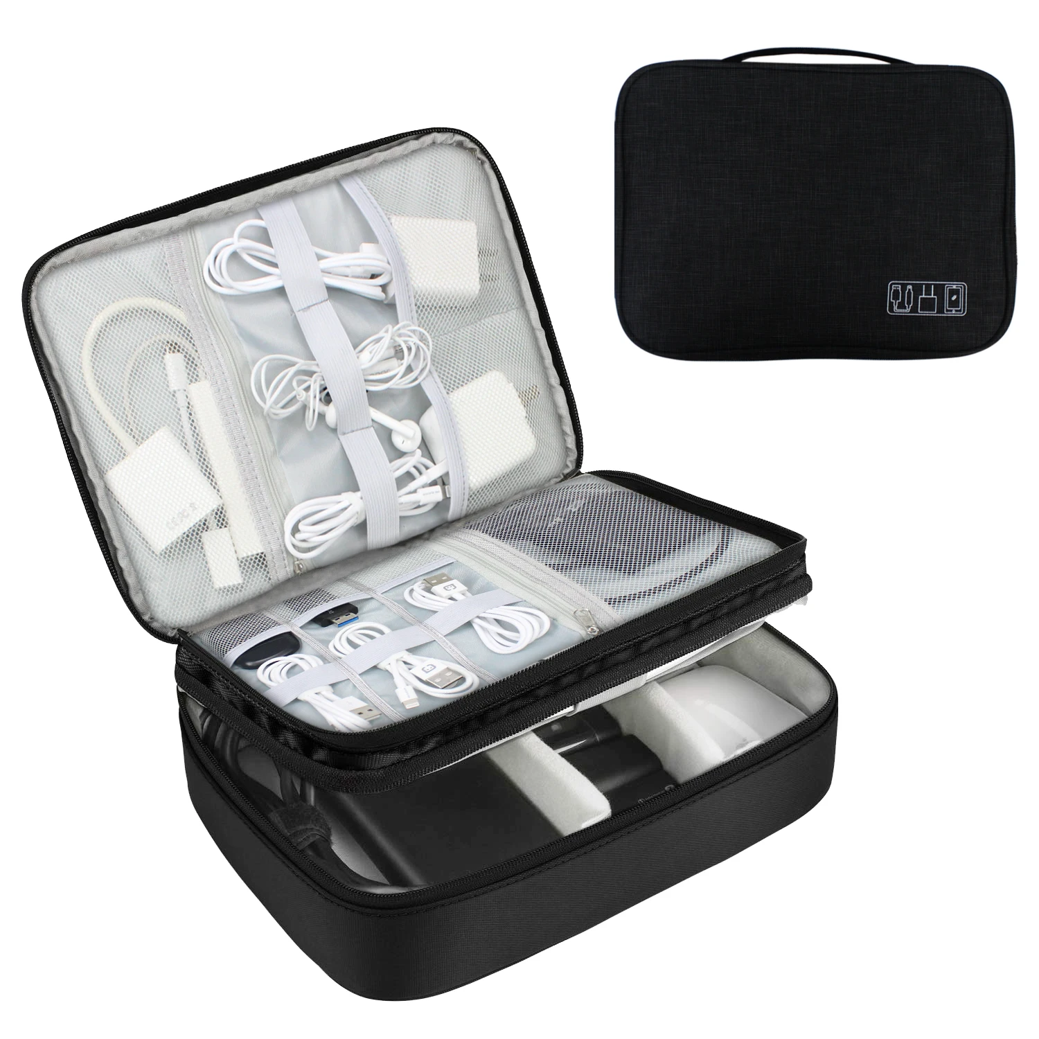 Мини-кабель дорожная сумка, зарядное устройство для мобильного телефона, адаптер, флэш-накопитель и многое другое.
Мини-кабель дорожная сумка, зарядное устройство для мобильного телефона, адаптер, флэш-накопитель и многое другое.