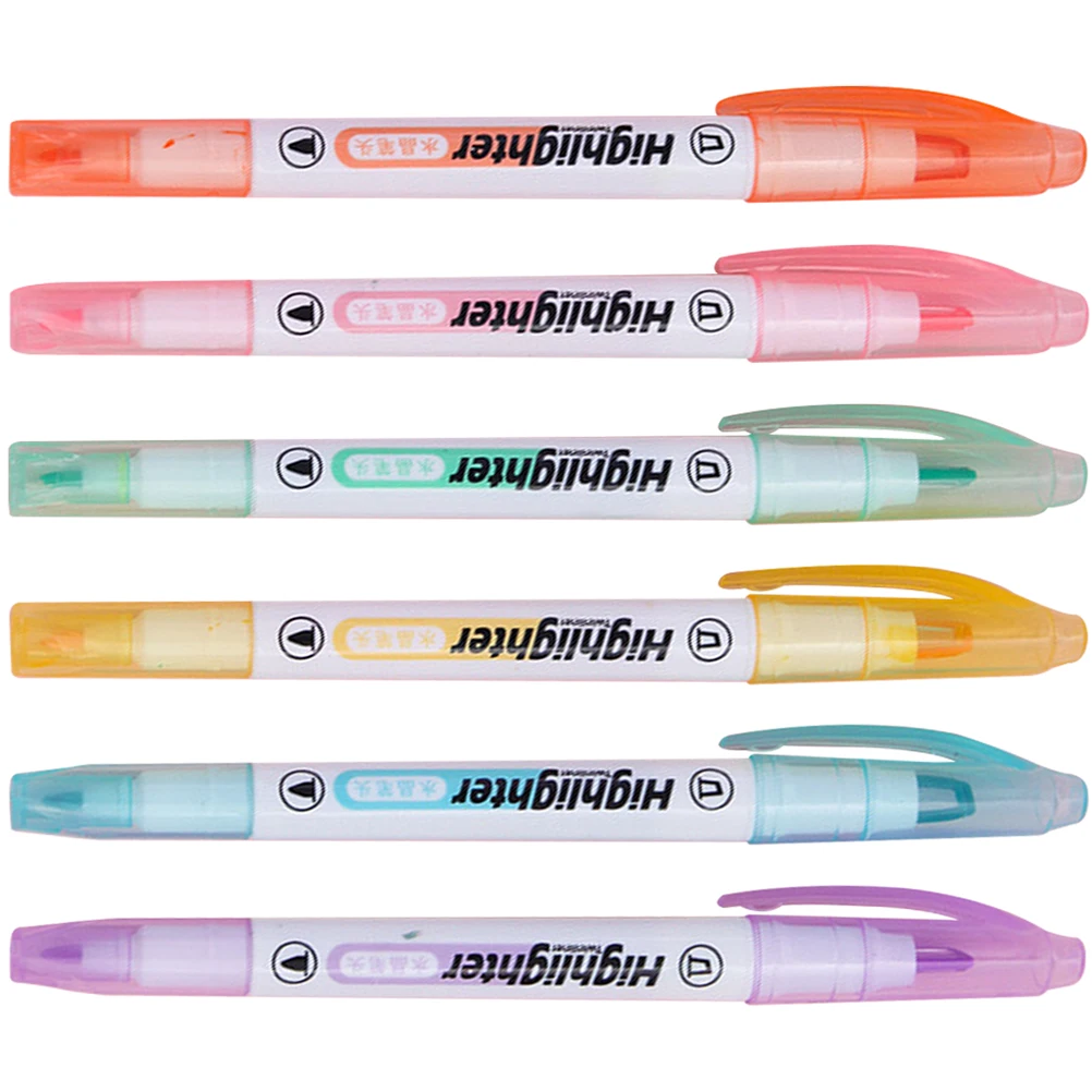 Double Ended Highlighter 6 Colors Fluorescent Marker Pens Soft Plastic Lightweight Students Art Marker Classroom Supplies
Double Ended Highlighter 6 Colors Fluorescent Marker Pens Soft Plastic Lightweight Students Art Marker Classroom Supplies