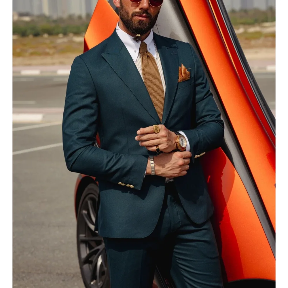Fashion Men Suits 2 Piece Peak Lapel One Button Outfits Solid Color Daily Casual Slim Chic Wedding Tuxedo (Jacket+Pants)
Fashion Men Suits 2 Piece Peak Lapel One Button Outfits Solid Color Daily Casual Slim Chic Wedding Tuxedo (Jacket+Pants)