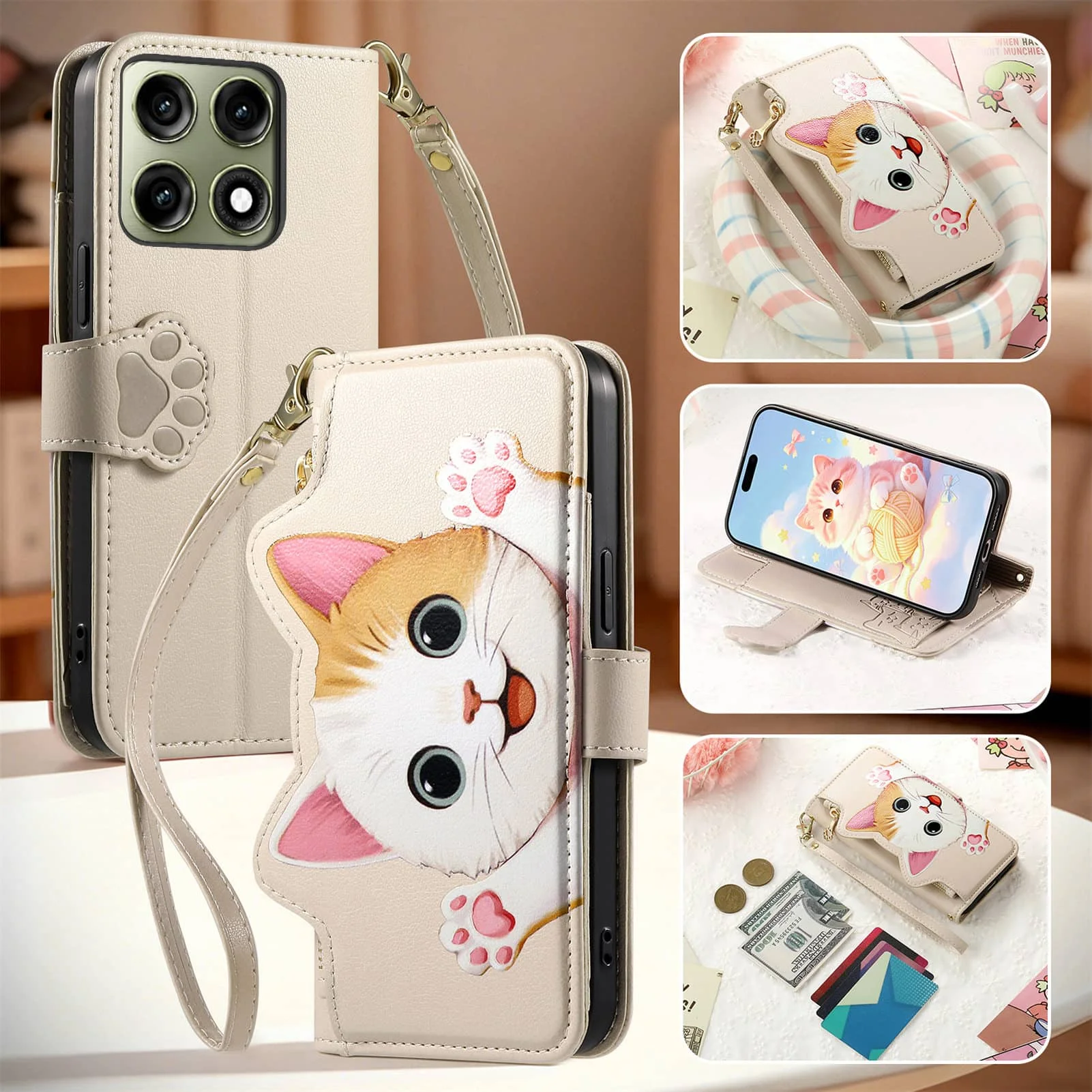 Cute Zipper Crossbody Case for Motorola Moto Edge 70 Fusion Pro G Stylus 5G 2026 G73 G53 G45 G34 G32 with Card Slots Wrist Strap
Cute Zipper Crossbody Case for Motorola Moto Edge 70 Fusion Pro G Stylus 5G 2026 G73 G53 G45 G34 G32 with Card Slots Wrist Strap