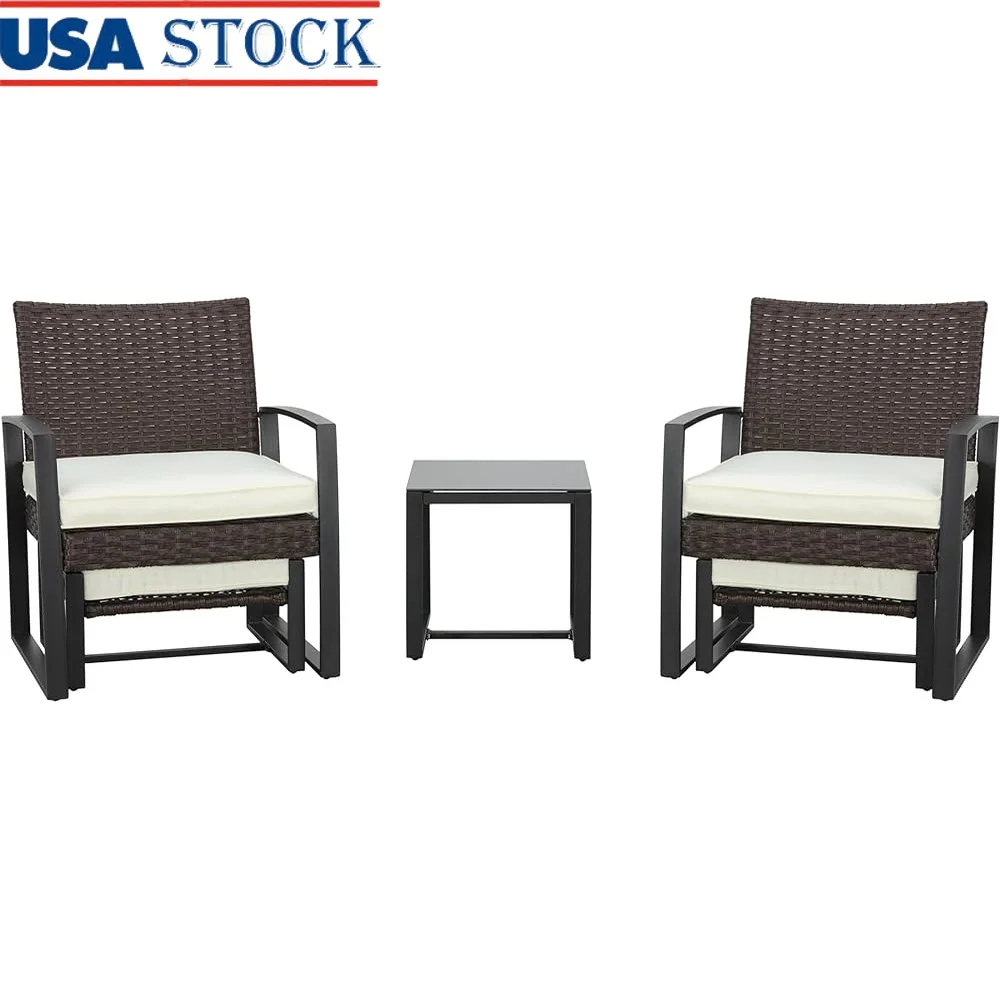 5 Pieces Outdoor Patio Furniture Set Wicker Chairs with Soft Cushions Ottomans and Glass Coffee Table Balcony Garden
5 Pieces Outdoor Patio Furniture Set Wicker Chairs with Soft Cushions Ottomans and Glass Coffee Table Balcony Garden