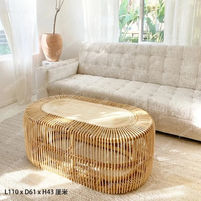 South East Asia oval long coffee table rattan handmade household small apartment
South East Asia oval long coffee table rattan handmade household small apartment