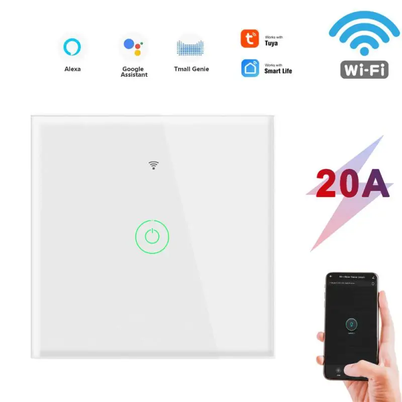 Умный выключатель водонагревателя 20 А, работает с домом и Alexa, умный выключатель с Wi-Fi, сенсорный настенный выключатель с таймером, умный дом, Tuya
Умный выключатель водонагревателя 20 А, работает с домом и Alexa, умный выключатель с Wi-Fi, сенсорный настенный выключатель с таймером, умный дом, Tuya