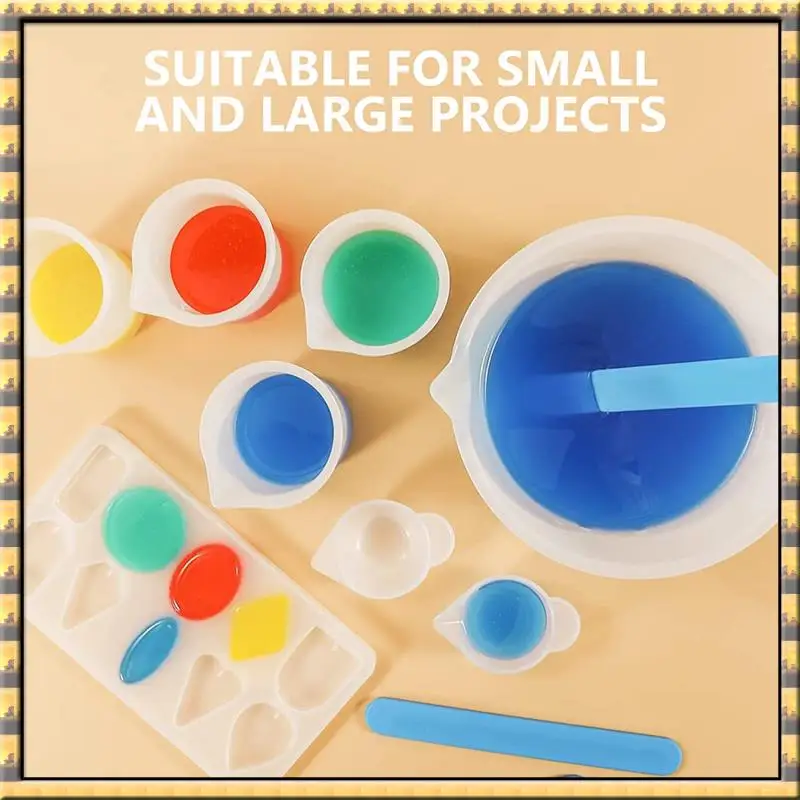 PROFESSIONAL USE-Silicone Measuring Cups For Epoxy Resin With 600&100Ml Silicone Cups, Silicone Stir Sticks, Mixing Tool
PROFESSIONAL USE-Silicone Measuring Cups For Epoxy Resin With 600&100Ml Silicone Cups, Silicone Stir Sticks, Mixing Tool