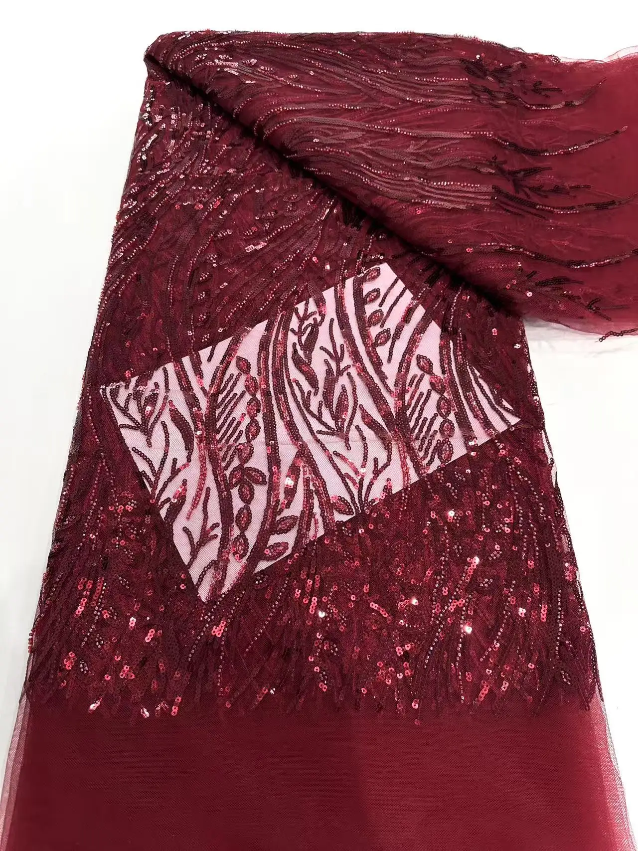 2025 Latest African Sequins Lace Fabric Wine Embroidery French Mesh Luxury Sequins Lace Fabric Nigerian Tulle Lace For Party
2025 Latest African Sequins Lace Fabric Wine Embroidery French Mesh Luxury Sequins Lace Fabric Nigerian Tulle Lace For Party