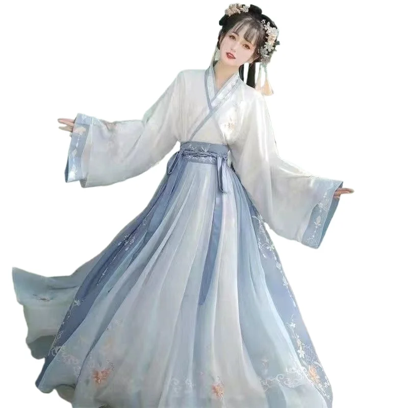 Chinese Style Hanfu Women's Clothing Cross Collar and Skirt, Student Super Fairy, Spring, Summer, Autumn
Chinese Style Hanfu Women's Clothing Cross Collar and Skirt, Student Super Fairy, Spring, Summer, Autumn