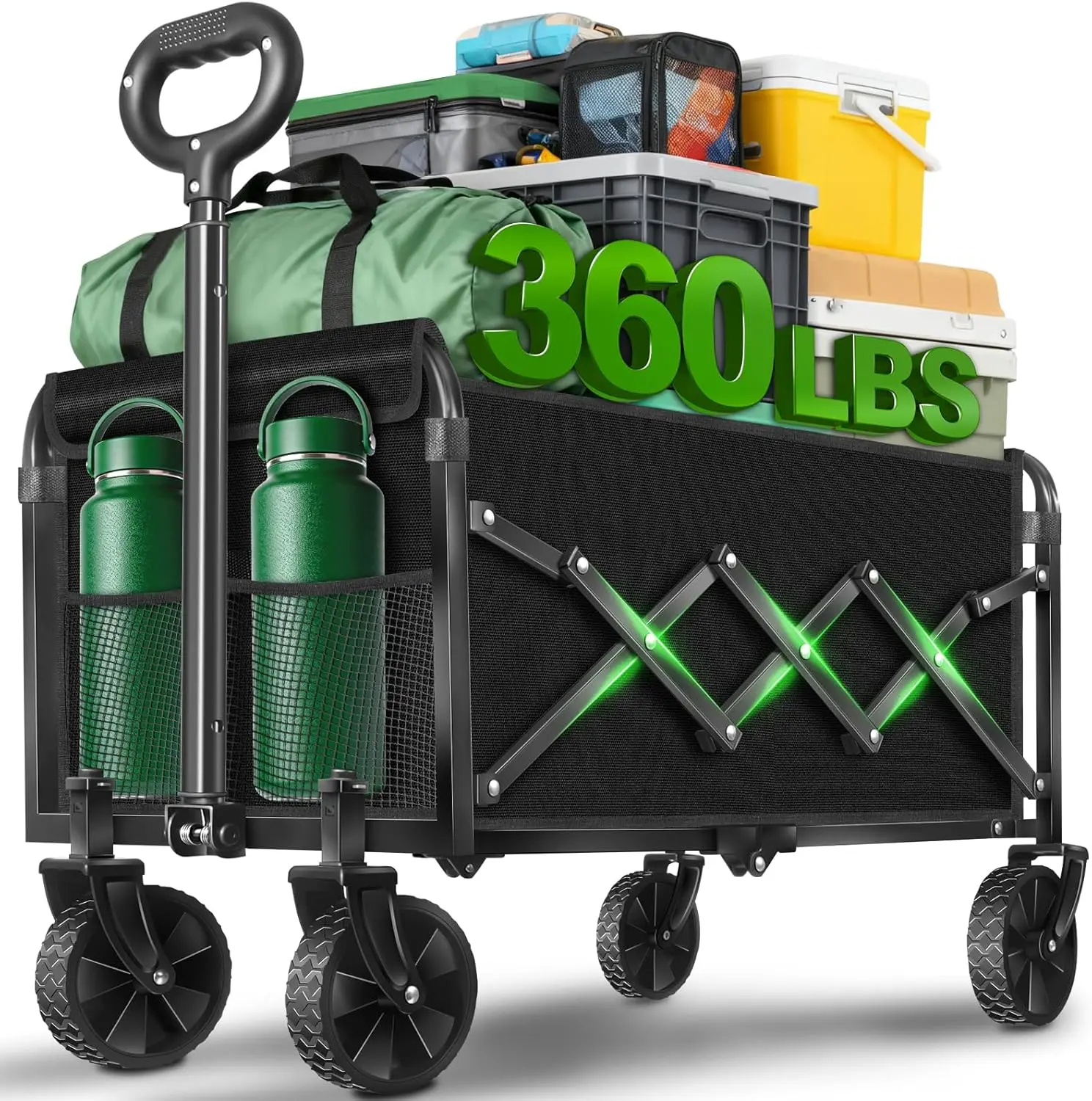 Folding Wagon Cart with All-Terrain Wheels – Heavy Duty Collapsible Utility Wagon for Grocery, Sports, Garden, Camping, Shop
Folding Wagon Cart with All-Terrain Wheels – Heavy Duty Collapsible Utility Wagon for Grocery, Sports, Garden, Camping, Shop