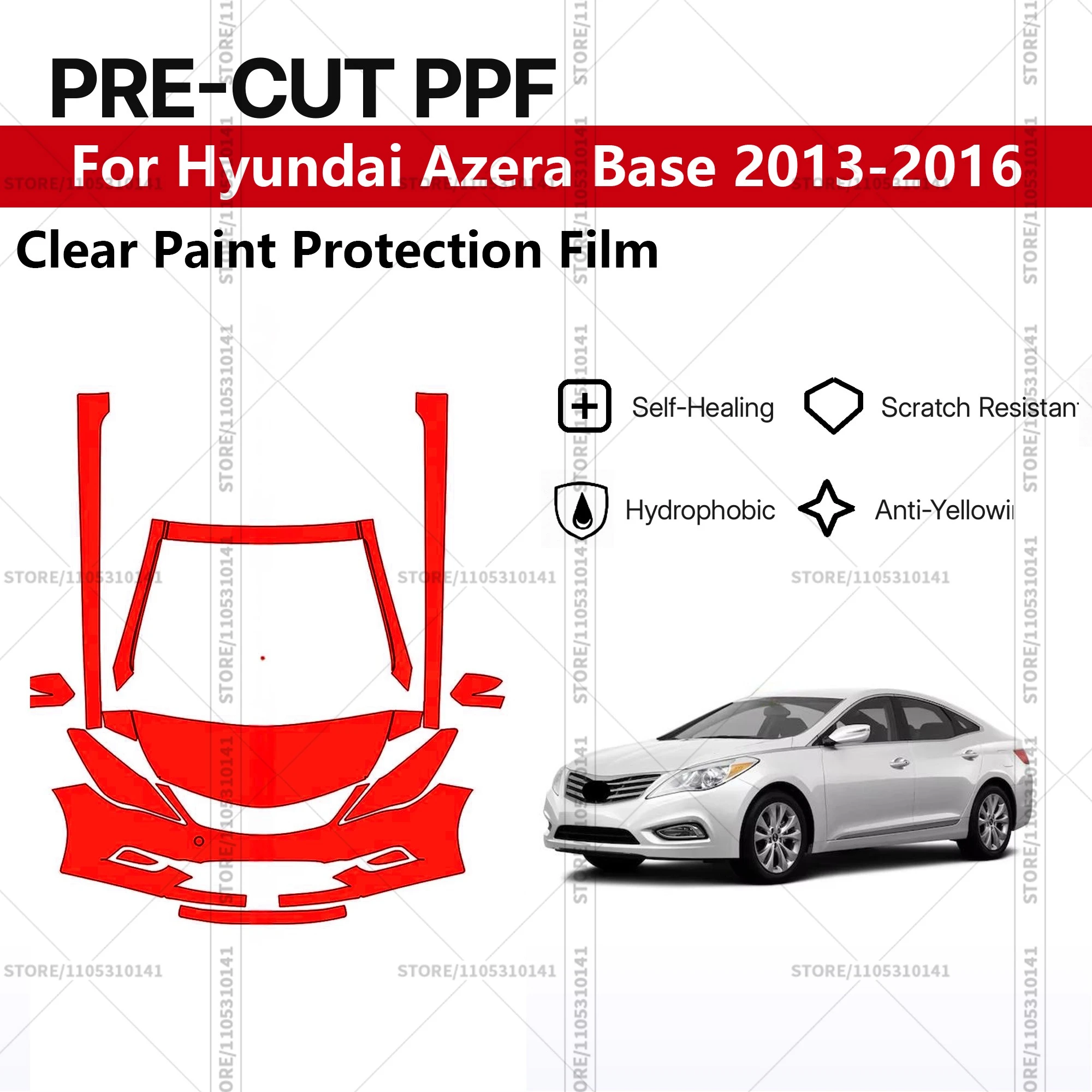 Предварительно нарезанная прозрачная защитная пленка PPF для автомобиля Hyundai Azera Base 2013-2016, передний комплект - накладки на пороги
Предварительно нарезанная прозрачная защитная пленка PPF для автомобиля Hyundai Azera Base 2013-2016, передний комплект - накладки на пороги