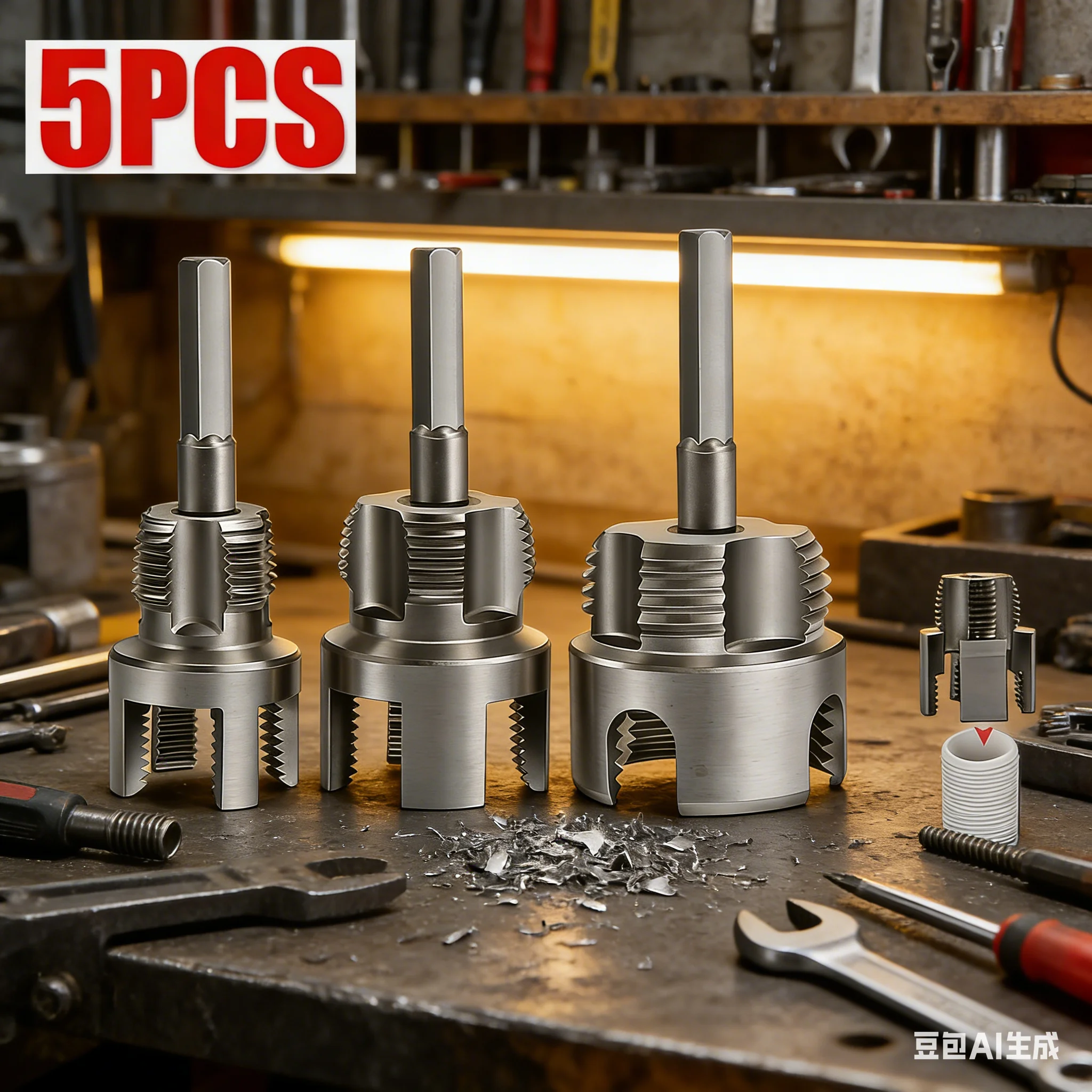 5PCS Pipe Internal External Thread Machining Tool Kit 1/2", 3/4" And 1" Pipe Threading Tool Set Pipe Threader Kit
5PCS Pipe Internal External Thread Machining Tool Kit 1/2", 3/4" And 1" Pipe Threading Tool Set Pipe Threader Kit